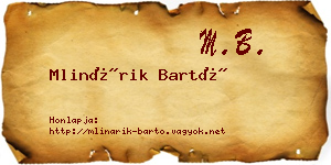 Mlinárik Bartó névjegykártya